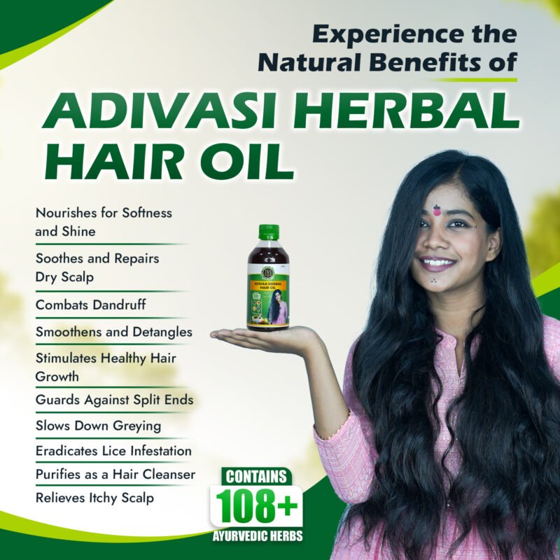 Adivasi Herbal Hair Oil, Hakki Pikki Hair Oil, Original Adivasi Hair Oil